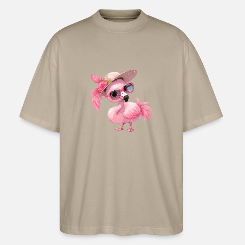 Flamingos Flamingo - Stanley/Stella Oversized Unisex Bio T-Shirt Blaster 2.0 - Steingrau