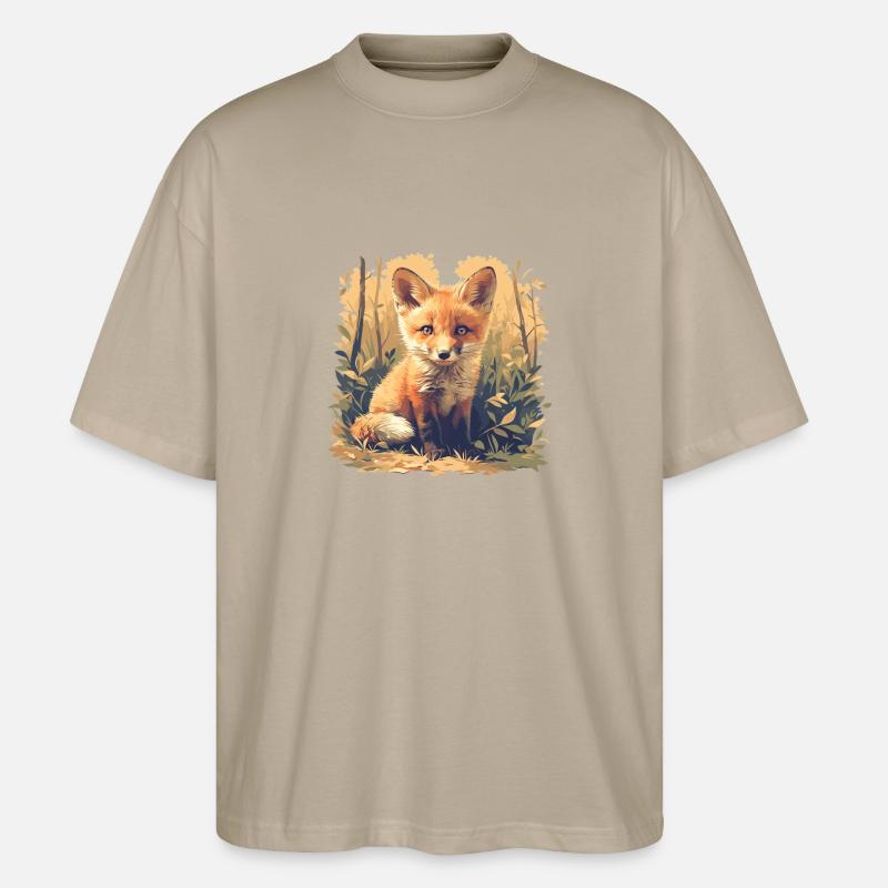 Foxes Fox - Stanley/Stella Oversized Unisex Organic T-shirt Blaster 2.0 - stone