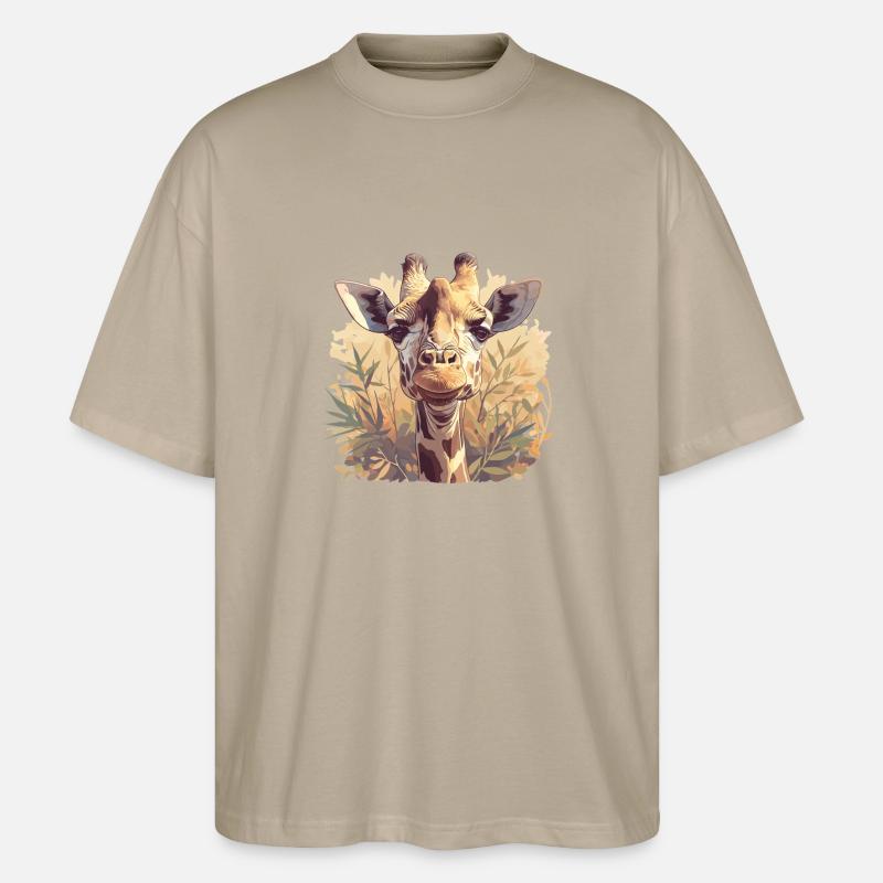 Giraffen Giraffe - Stanley/Stella Oversized Unisex Bio T-Shirt Blaster 2.0 - Steingrau