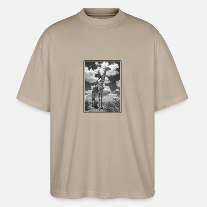 Giraffen Giraffe - Stanley/Stella Oversized Unisex Bio T-Shirt Blaster 2.0 - Steingrau