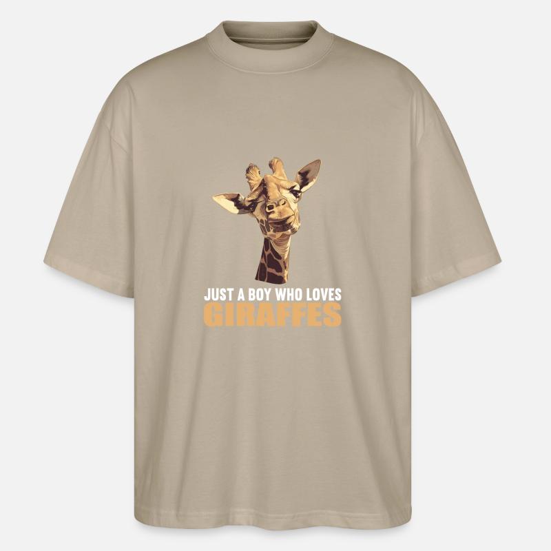 Giraffen Giraffe - Stanley/Stella Oversized Unisex Bio T-Shirt Blaster 2.0 - Steingrau