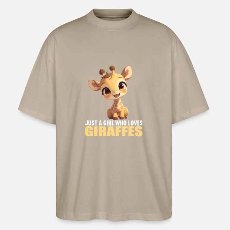 Giraffen Giraffe - Stanley/Stella Oversized Unisex Bio T-Shirt Blaster 2.0 - Steingrau
