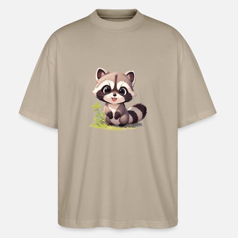 Waschbären Waschbär - Stanley/Stella Oversized Unisex Bio T-Shirt Blaster 2.0 - Steingrau