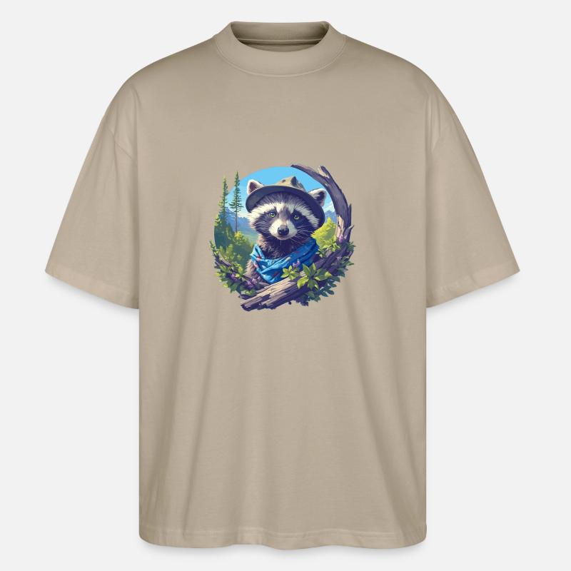 Waschbären Waschbär - Stanley/Stella Oversized Unisex Bio T-Shirt Blaster 2.0 - Steingrau