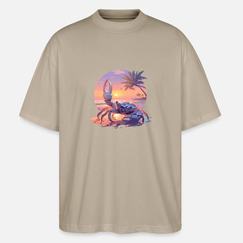 Krabbe Krabben - Stanley/Stella Oversized Unisex Bio T-Shirt Blaster 2.0 - Steingrau