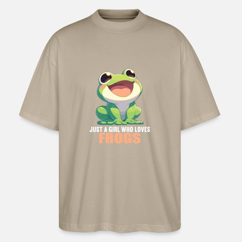 Frosch Frösche - Stanley/Stella Oversized Unisex Bio T-Shirt Blaster 2.0 - Steingrau