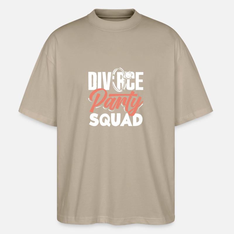 Scheidung Party Squad Feier Scheidung - Stanley/Stella Oversized Unisex Bio T-Shirt Blaster 2.0 - Steingrau