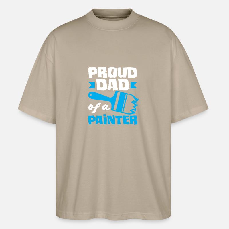 Stolzer Papa Eines Malers Perfekt - Stanley/Stella Oversized Unisex Bio T-Shirt Blaster 2.0 - Steingrau