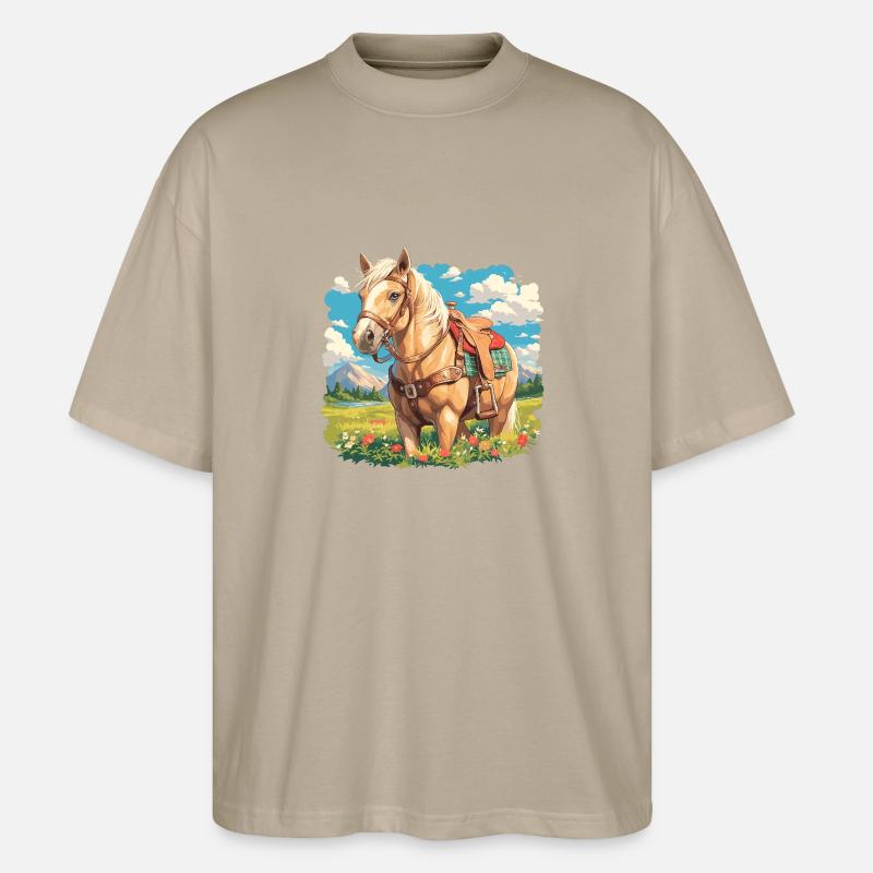 Chevaux Cheval - T-shirt bio Blaster 2.0 coupe oversize Stanley/Stella Unisexe - gris pierre