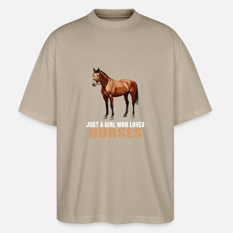 Pferde Pferd - Stanley/Stella Oversized Unisex Bio T-Shirt Blaster 2.0 - Steingrau
