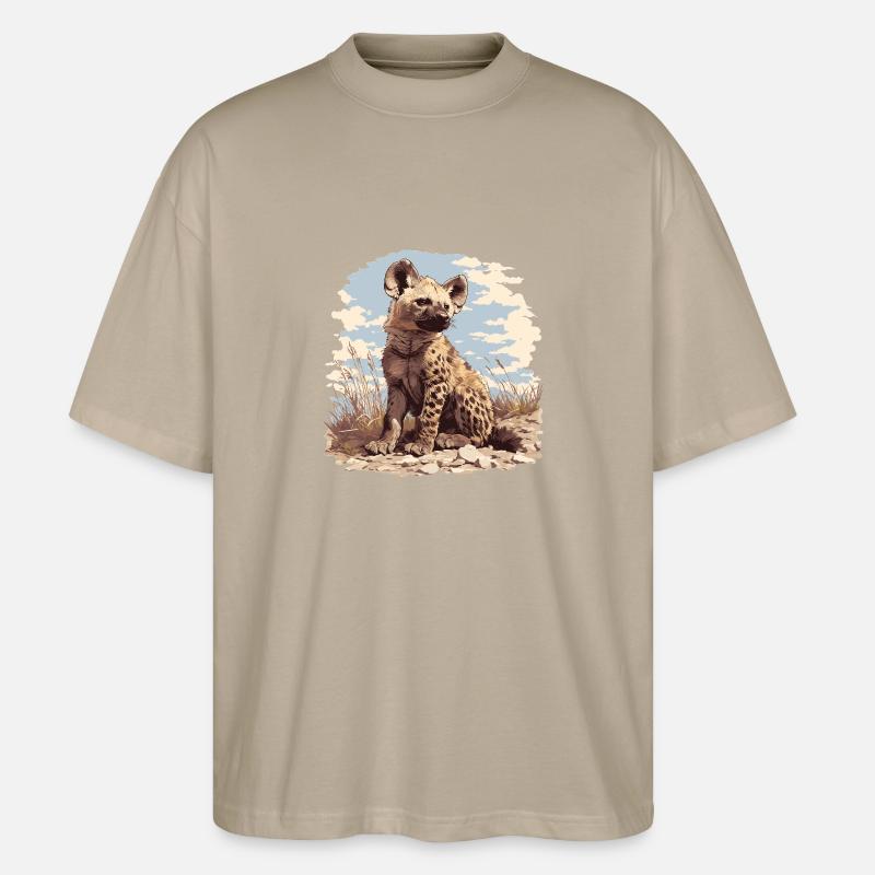 Hyänen Hyäne - Stanley/Stella Oversized Unisex Bio T-Shirt Blaster 2.0 - Steingrau