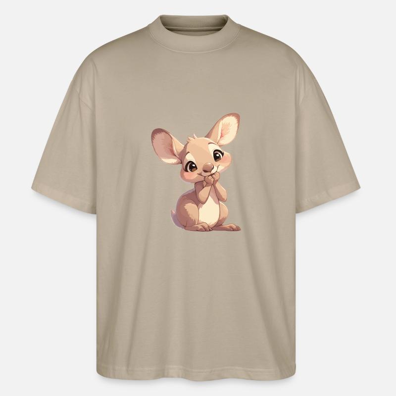 Kängurus Känguru - Stanley/Stella Oversized Unisex Bio T-Shirt Blaster 2.0 - Steingrau