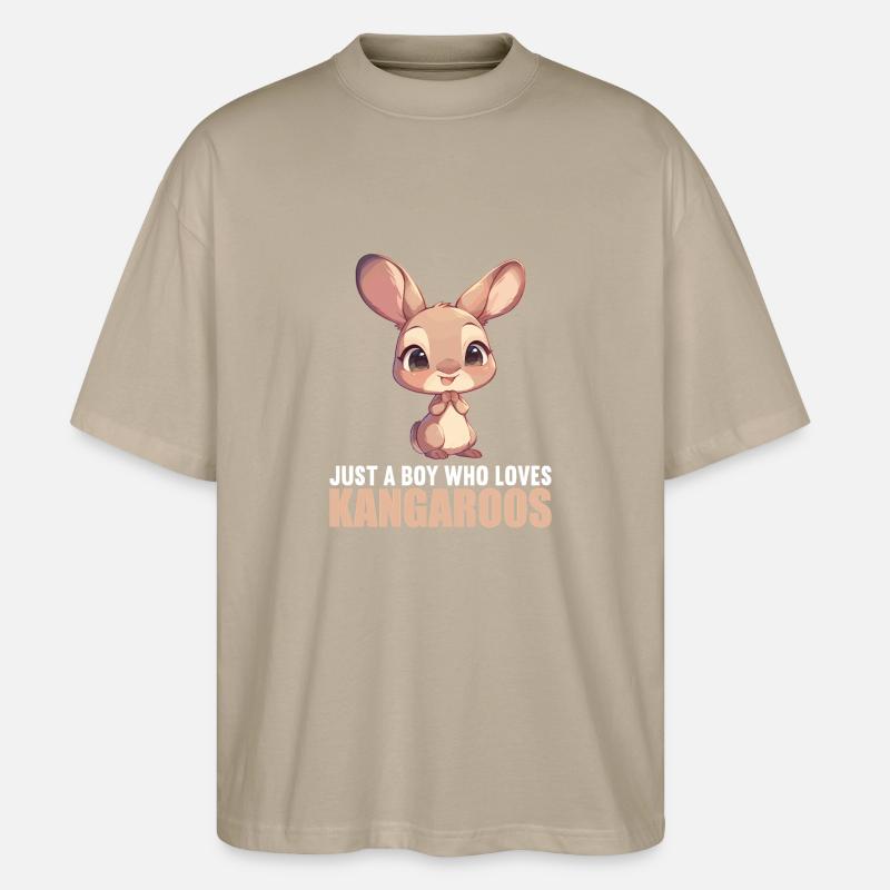 Kangaroos Kangaroo - Stanley/Stella Oversized Unisex Organic T-shirt Blaster 2.0 - stone