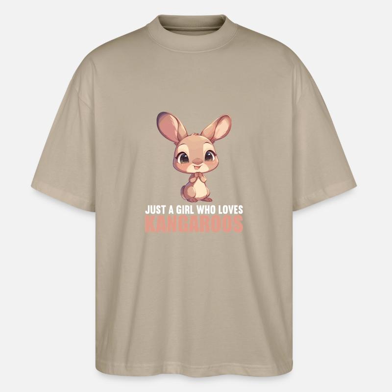 Kängurus Känguru - Stanley/Stella Oversized Unisex Bio T-Shirt Blaster 2.0 - Steingrau
