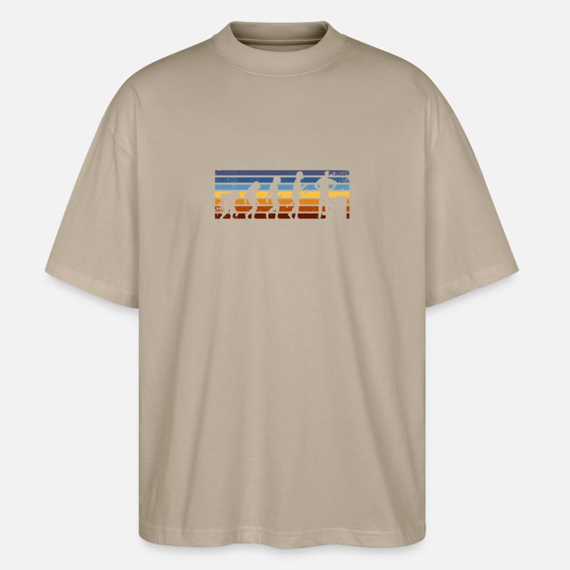 Maurer Evolution Retro-stil - Stanley/Stella Oversized Unisex Bio T-Shirt Blaster 2.0 - Steingrau