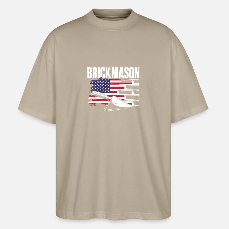 Bricklayer Bricklayer American Pride - Stanley/Stella Oversized Unisex Organic T-shirt Blaster 2.0 - stone