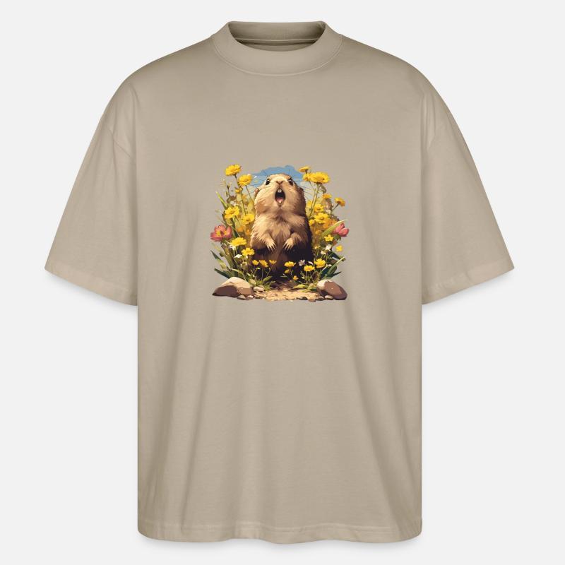 Lemminge Lemming - Stanley/Stella Oversized Unisex Bio T-Shirt Blaster 2.0 - Steingrau