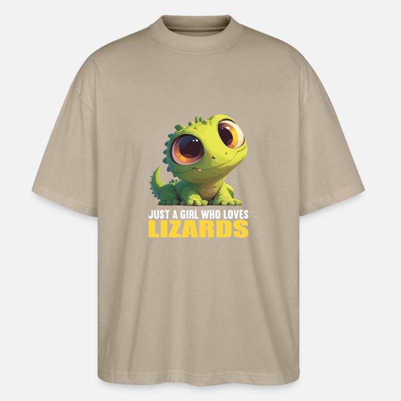 Eidechsen Eidechse - Stanley/Stella Oversized Unisex Bio T-Shirt Blaster 2.0 - Steingrau