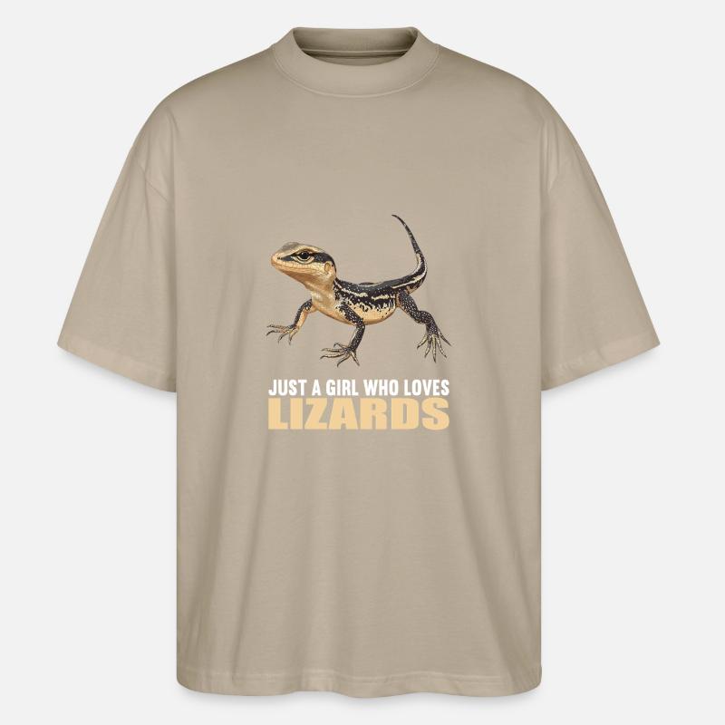 Eidechsen Eidechse - Stanley/Stella Oversized Unisex Bio T-Shirt Blaster 2.0 - Steingrau