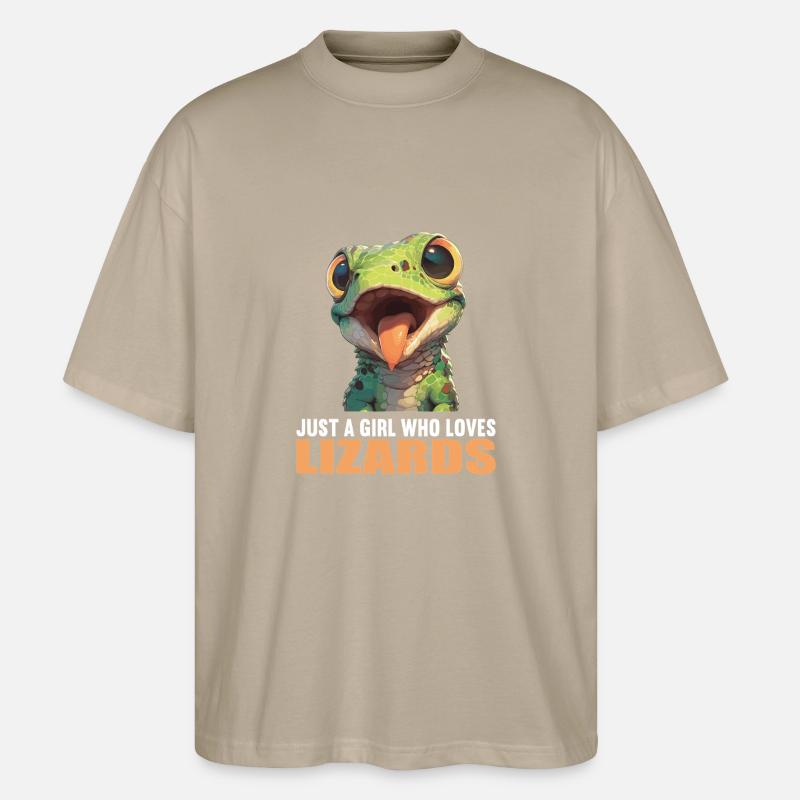 Eidechsen Eidechse - Stanley/Stella Oversized Unisex Bio T-Shirt Blaster 2.0 - Steingrau