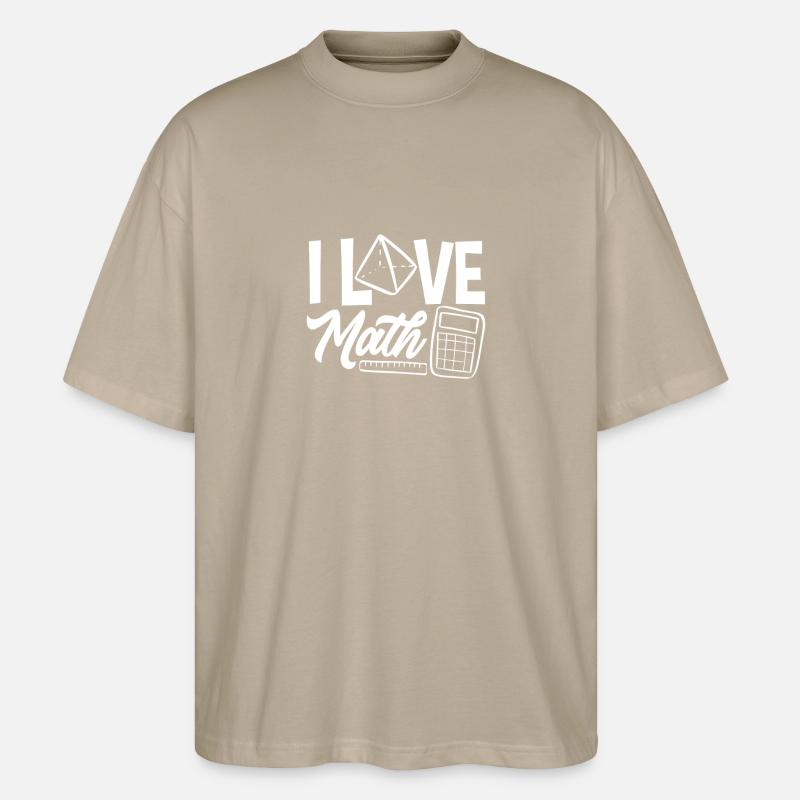 Math Teacher Math Gift - Stanley/Stella Oversized Unisex Organic T-shirt Blaster 2.0 - stone