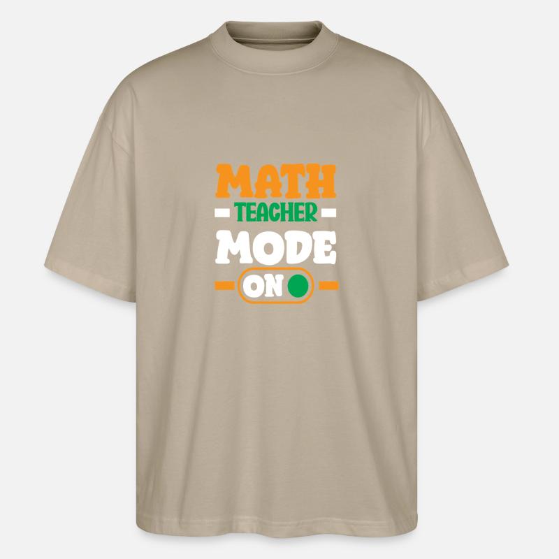 Math Teacher Math Gift - Stanley/Stella Oversized Unisex Organic T-shirt Blaster 2.0 - stone
