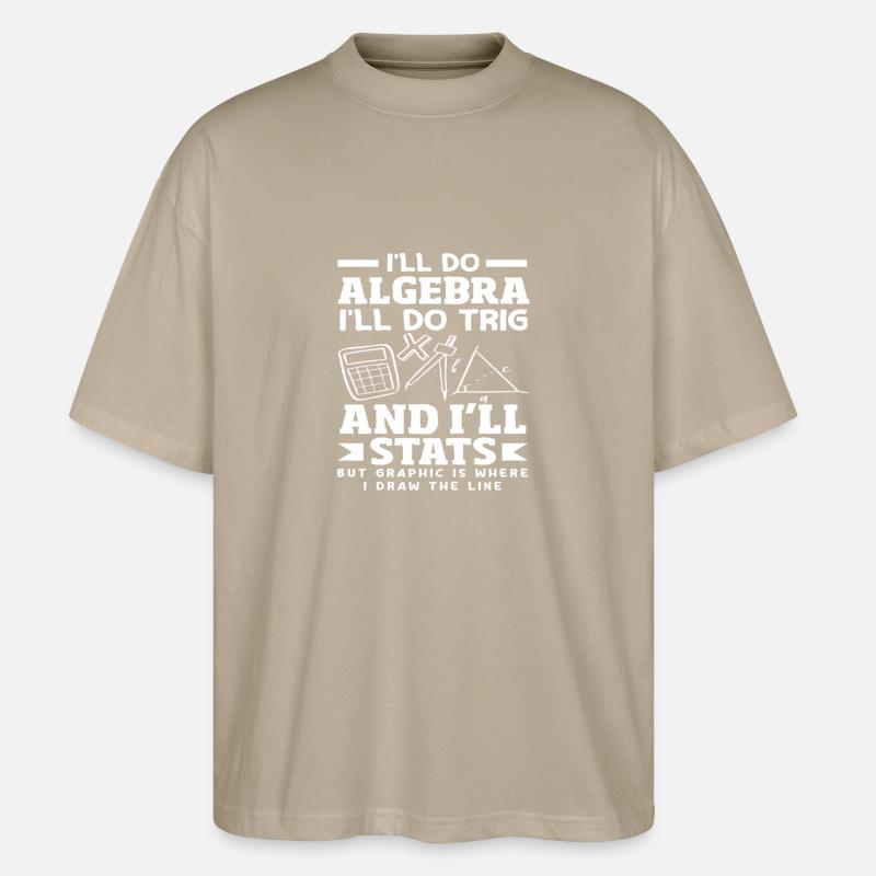 Mathe Lehrer Mathematik Geschenk - Stanley/Stella Oversized Unisex Bio T-Shirt Blaster 2.0 - Steingrau