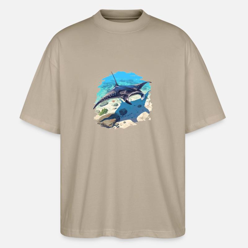 Mantas Manta Rochen - Stanley/Stella Oversized Unisex Bio T-Shirt Blaster 2.0 - Steingrau