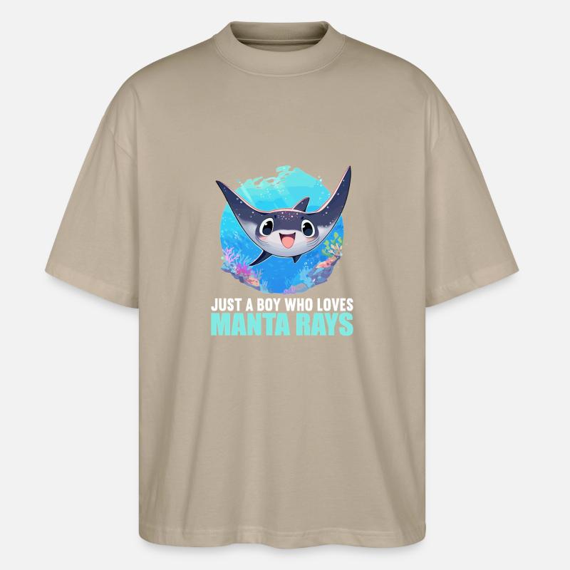 Mantas Manta Rochen - Stanley/Stella Oversized Unisex Bio T-Shirt Blaster 2.0 - Steingrau