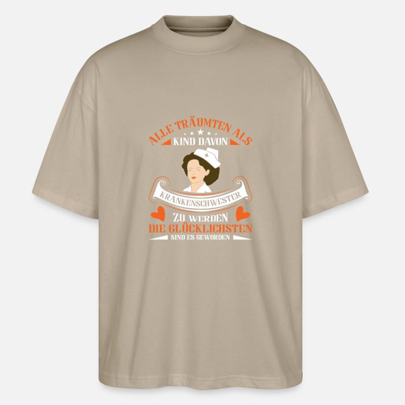 Krankenschwester Krankenpfleger - Stanley/Stella Oversized Unisex Bio T-Shirt Blaster 2.0 - Steingrau