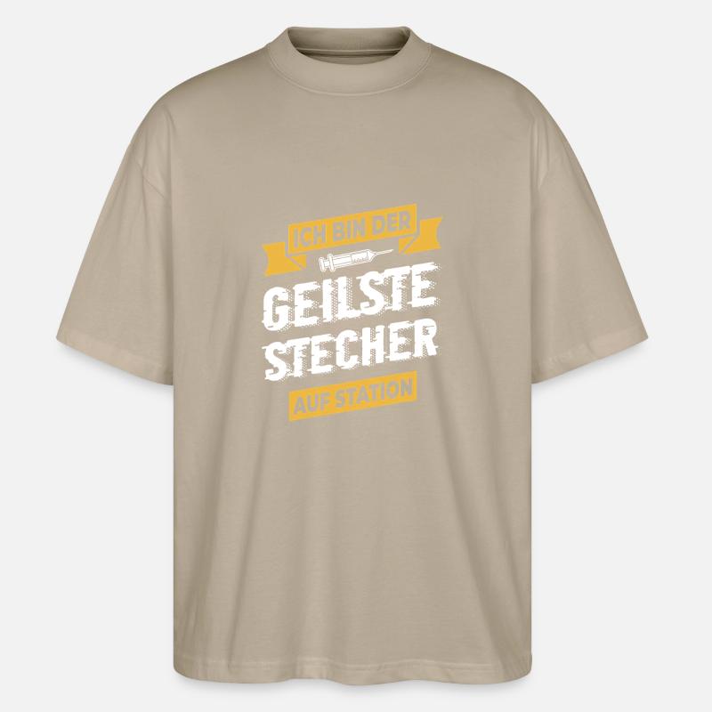 Krankenschwester Krankenpfleger - Stanley/Stella Oversized Unisex Bio T-Shirt Blaster 2.0 - Steingrau