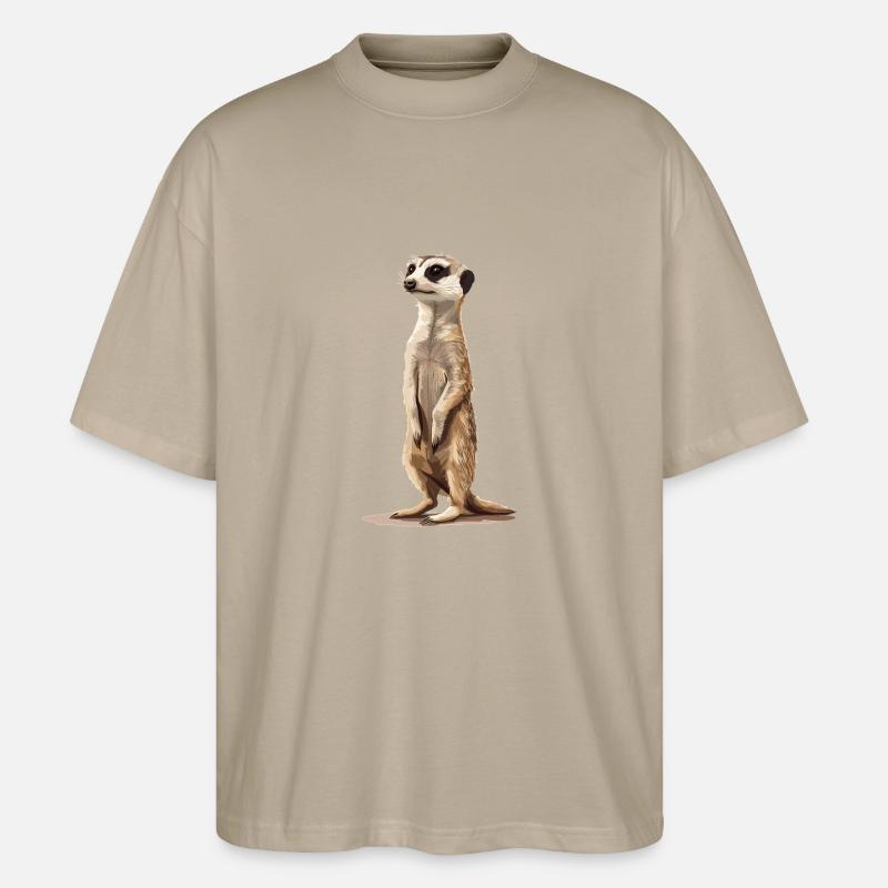 Meerkat Erdmännchen - Stanley/Stella Oversized Unisex Bio T-Shirt Blaster 2.0 - Steingrau