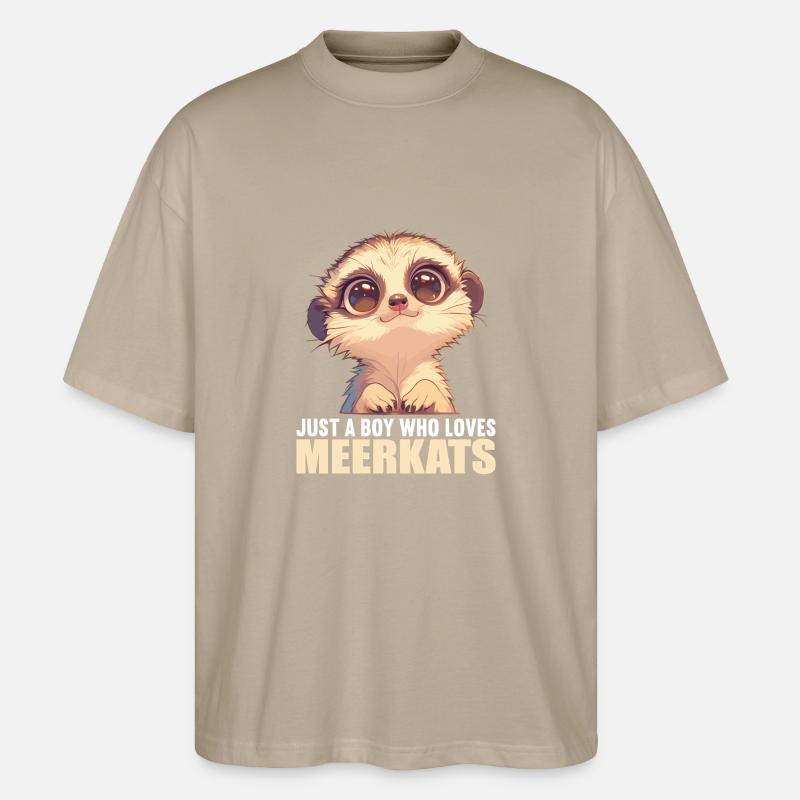 Meerkat Erdmännchen - Stanley/Stella Oversized Unisex Bio T-Shirt Blaster 2.0 - Steingrau