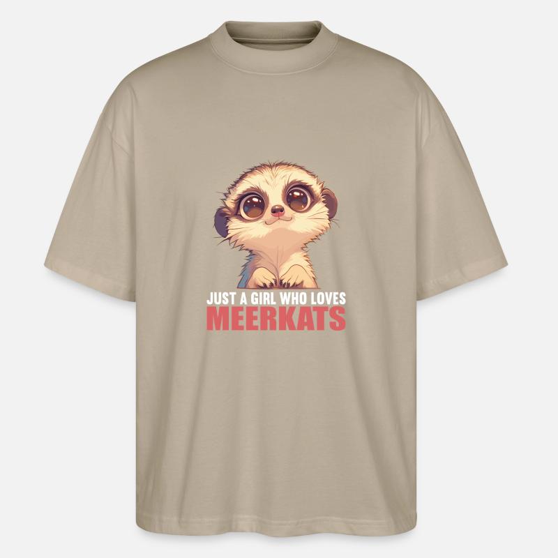 Meerkat Erdmännchen - Stanley/Stella Oversized Unisex Organic T-shirt Blaster 2.0 - stone