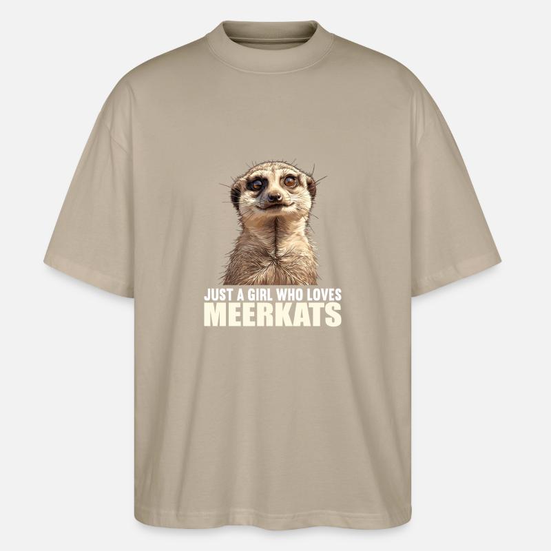 Meerkat Erdmännchen - Stanley/Stella Oversized Unisex Organic T-shirt Blaster 2.0 - stone