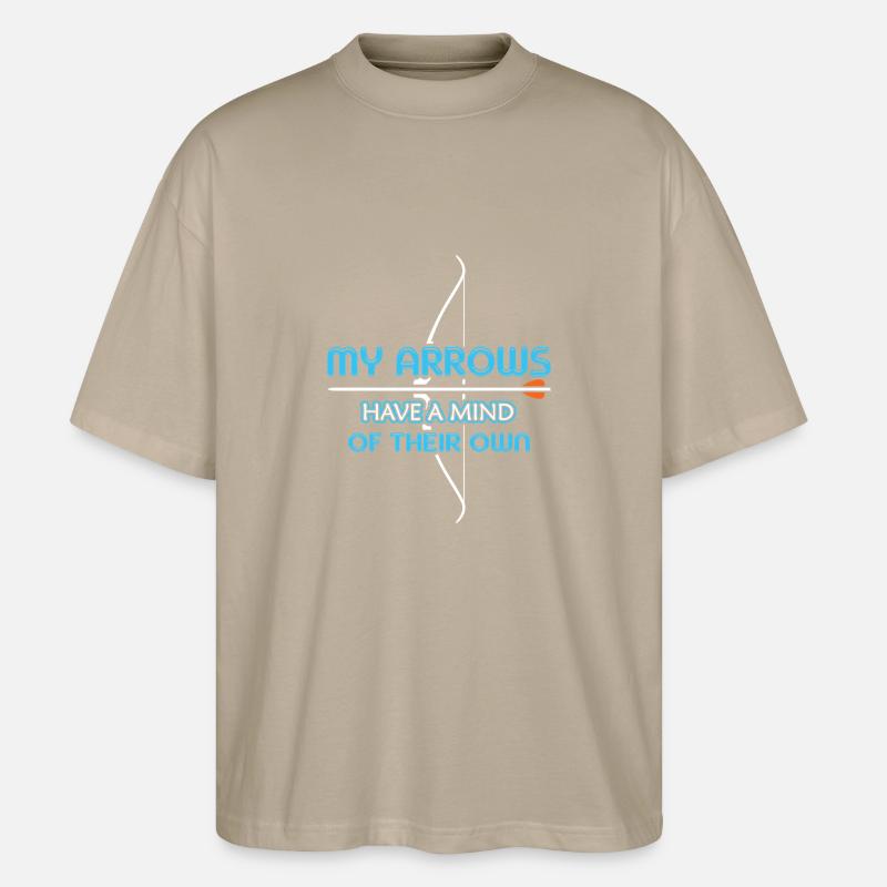 Bogenschießen Bogenschütze - Stanley/Stella Oversized Unisex Bio T-Shirt Blaster 2.0 - Steingrau