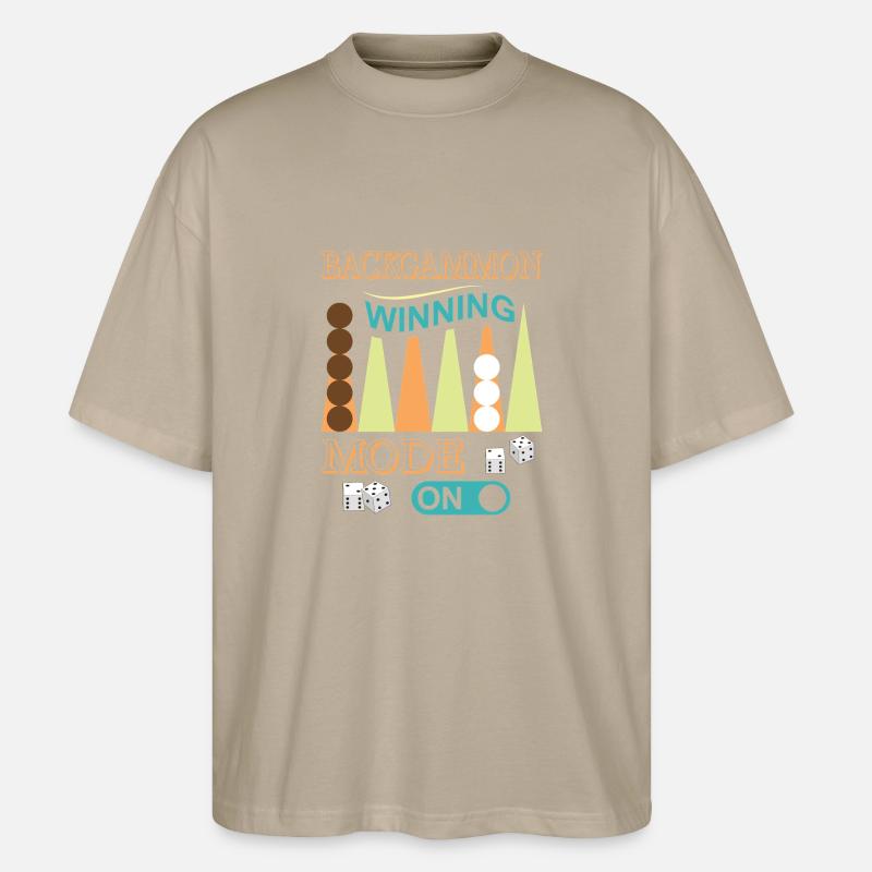 Backgammon Spiel - Stanley/Stella Oversized Unisex Bio T-Shirt Blaster 2.0 - Steingrau