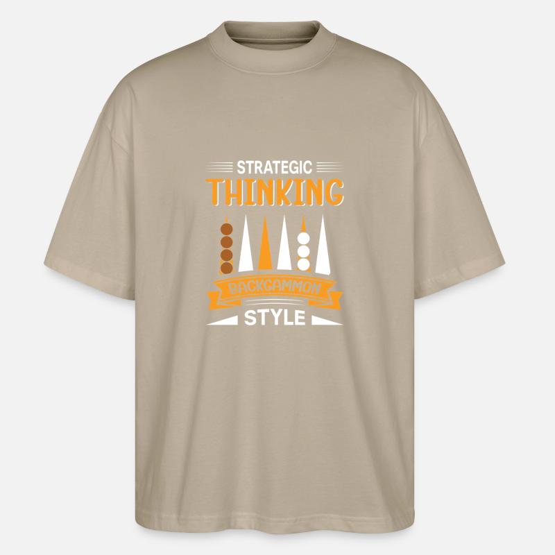 Backgammon Spiel - Stanley/Stella Oversized Unisex Bio T-Shirt Blaster 2.0 - Steingrau