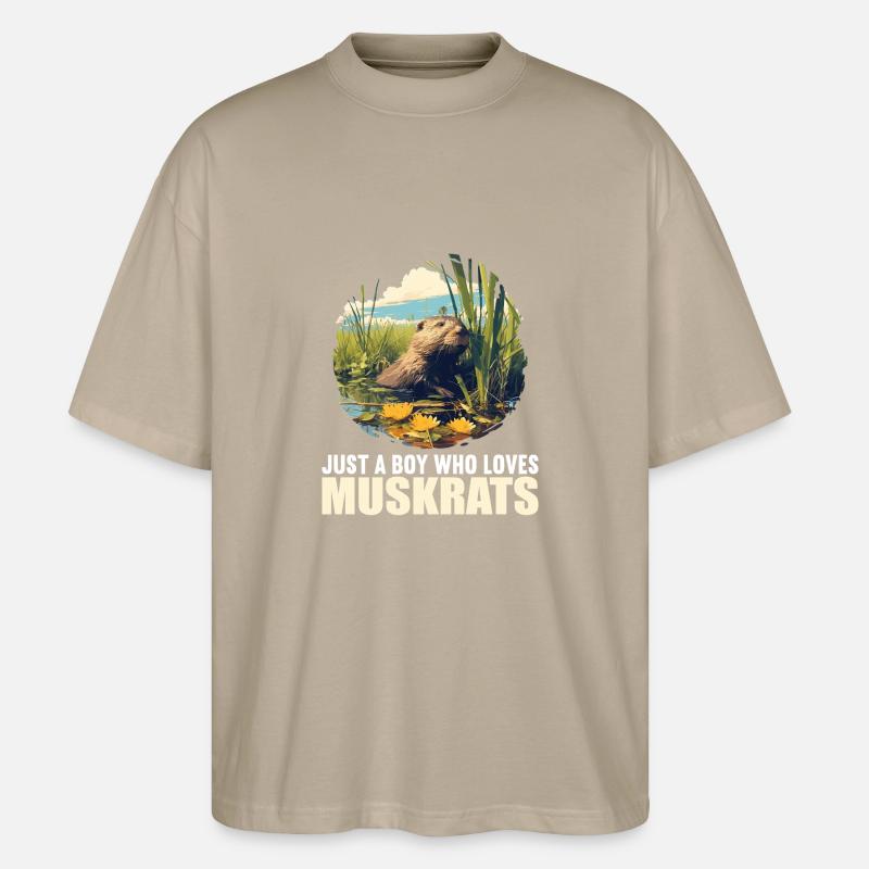 Bisamratten Bisamratte - Stanley/Stella Oversized Unisex Bio T-Shirt Blaster 2.0 - Steingrau