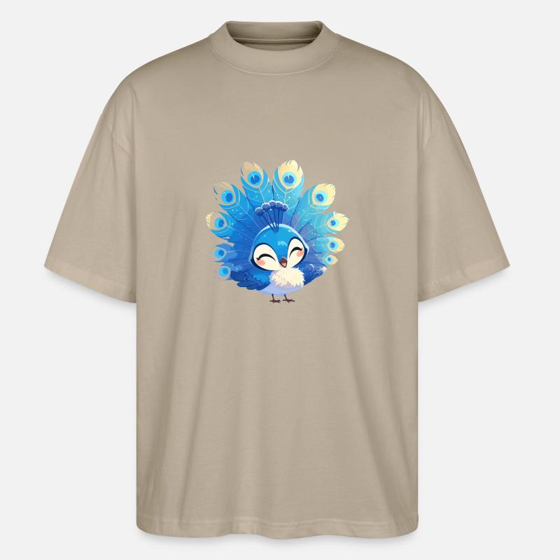 Pfaue Pfau - Stanley/Stella Oversized Unisex Bio T-Shirt Blaster 2.0 - Steingrau