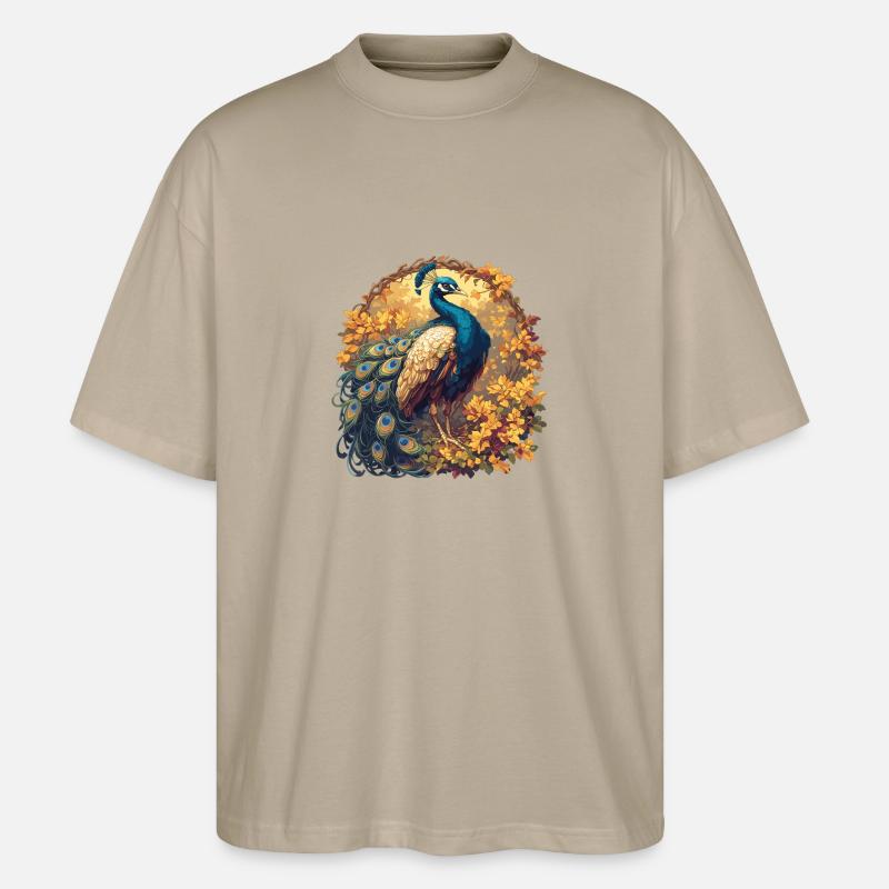 Pfaue Pfau - Stanley/Stella Oversized Unisex Bio T-Shirt Blaster 2.0 - Steingrau