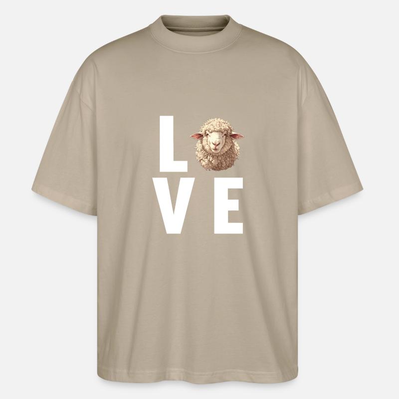 Schafe Schaf - Stanley/Stella Oversized Unisex Bio T-Shirt Blaster 2.0 - Steingrau
