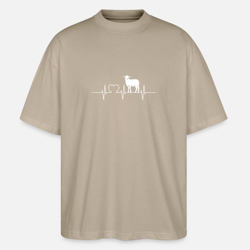 Schafe Schaf - Stanley/Stella Oversized Unisex Bio T-Shirt Blaster 2.0 - Steingrau