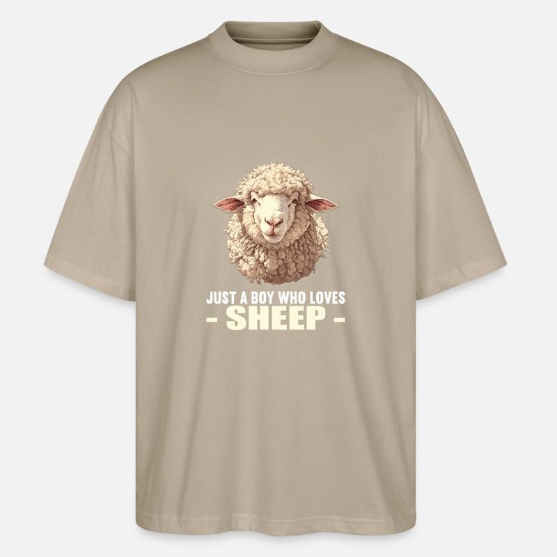 Schafe Schaf - Stanley/Stella Oversized Unisex Bio T-Shirt Blaster 2.0 - Steingrau