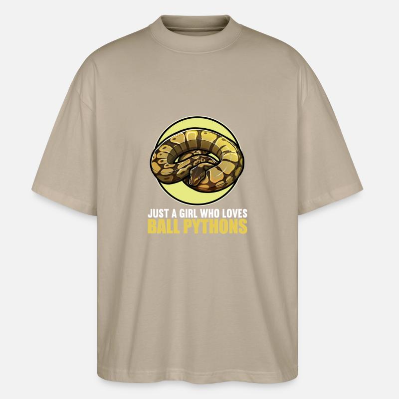 Ball Python Königspythons Königspython - Stanley/Stella Oversized Unisex Bio T-Shirt Blaster 2.0 - Steingrau