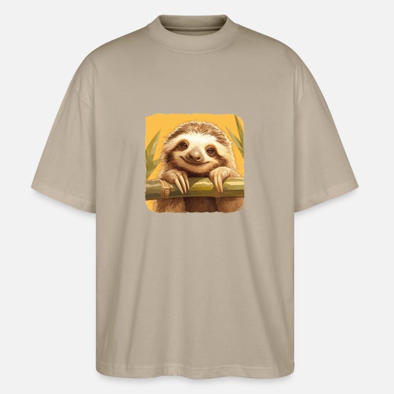 Faultiere Faultier - Stanley/Stella Oversized Unisex Bio T-Shirt Blaster 2.0 - Steingrau