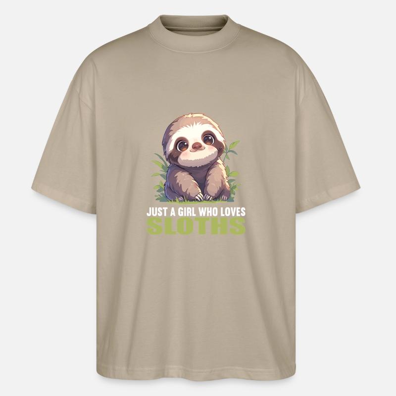 Sloths Sloth - Stanley/Stella Oversized Unisex Organic T-shirt Blaster 2.0 - stone