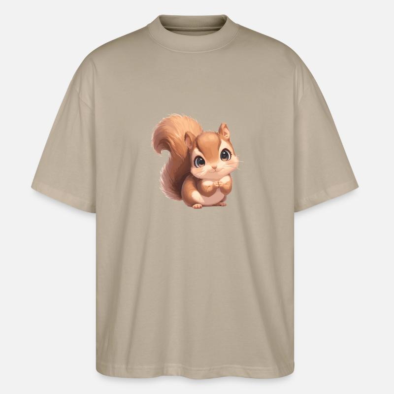 Eichhörnchen - Stanley/Stella Oversized Unisex Bio T-Shirt Blaster 2.0 - Steingrau