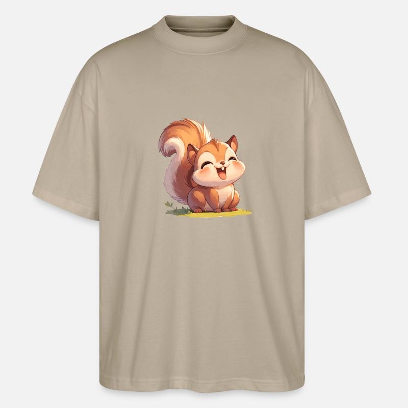 Eichhörnchen - Stanley/Stella Oversized Unisex Bio T-Shirt Blaster 2.0 - Steingrau