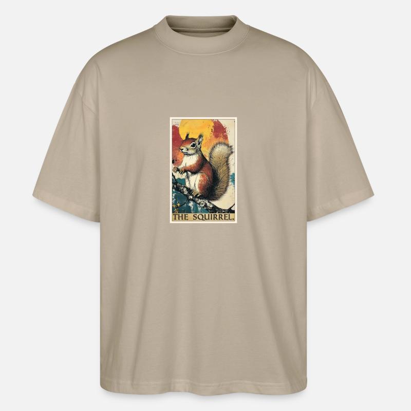 Eichhörnchen - Stanley/Stella Oversized Unisex Bio T-Shirt Blaster 2.0 - Steingrau